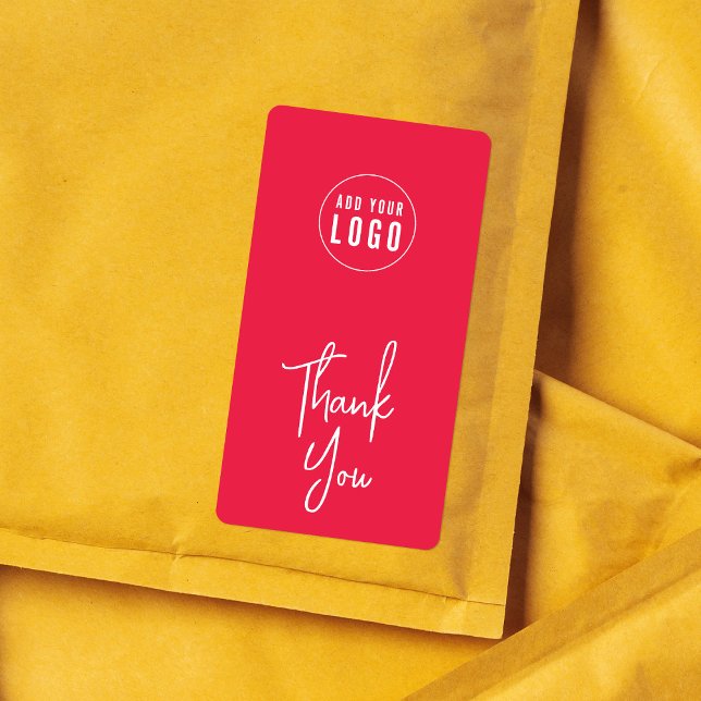 Lägg till Logotyp Script Tack Anpassningsbar Färg  Fraktsedel (Skapare uppladdad)