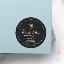 Lägg till Logotyp Social Media Tack Anpassningsbar Runt Klistermärke