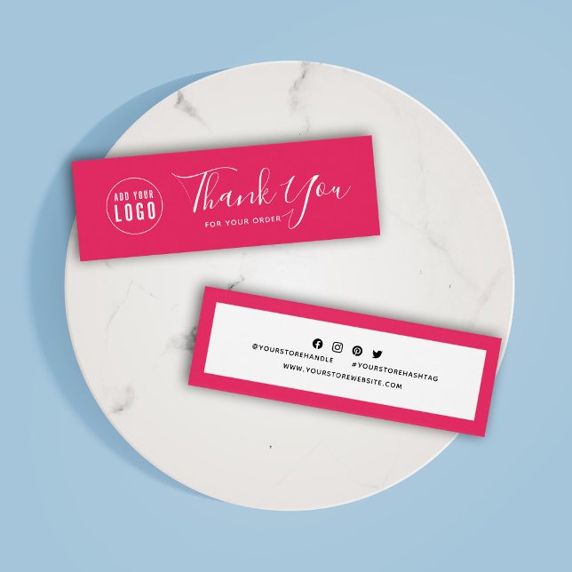 Lägg till Logotyp Social Media Tack Editable Färg Litet Visitkort (Skapare uppladdad)