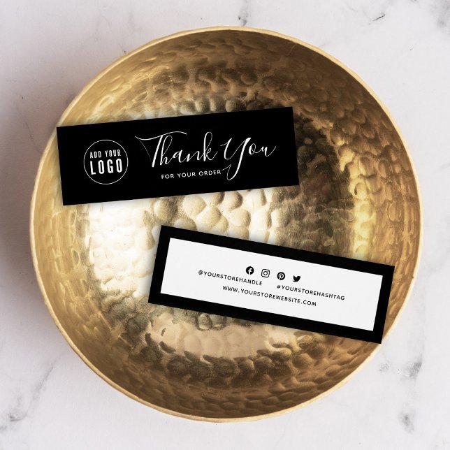 Lägg till Logotyp Social Media Tack Editable Färg Litet Visitkort (Skapare uppladdad)