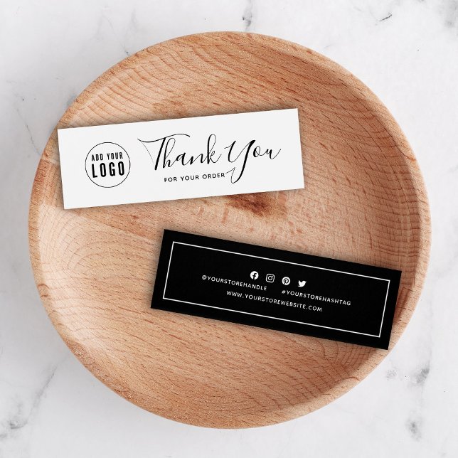 Lägg till Logotyp Social Media Tack Litet Visitkort (Skapare uppladdad)