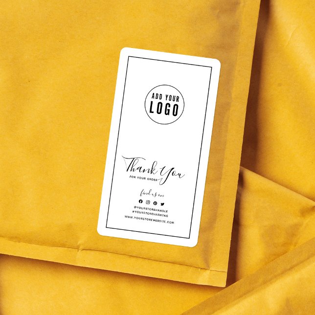 Lägg till Logotyp Svart Gräns-paketering för Tack Fraktsedel (Skapare uppladdad)