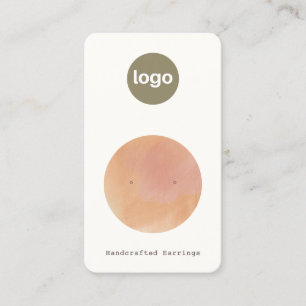 Lägg till Logotyp Terracotta Watercolor Stud Earri Visitkort
