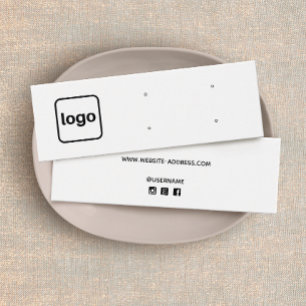 Lägg till Logotyp Vågrät 4 Stud Earring Hål Litet Visitkort