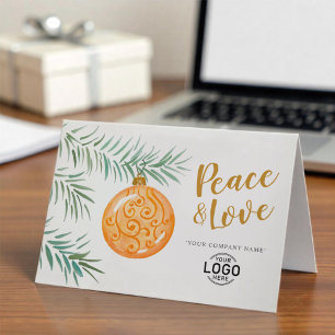 Lägg till logotyp Vintage Watercolor Orange Dekor Helgkort