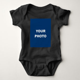 Lägg till Logotypen Foto Bild Black T Shirt