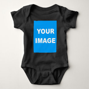 Lägg till Logotypen Foto Bild Black T Shirt