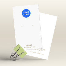 Lägg till Logotypen Grått Earring Visning Card för