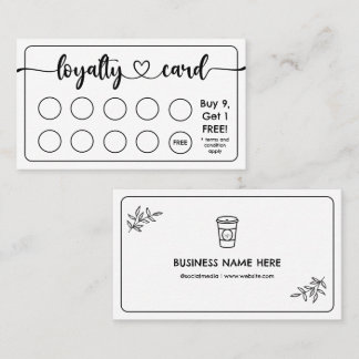 Lägg till Logotypen med minimal modern kafékaffeka Lojalitetskort