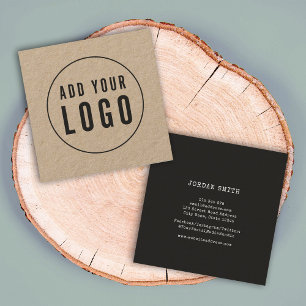 Lägg till Logotypen Rustic Kraft Typewriter Social Fyrkantigt Visitkort