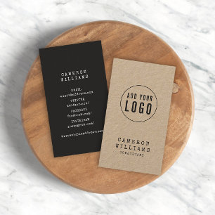 Lägg till Logotypen Rustic Kraft Typewriter Social Visitkort