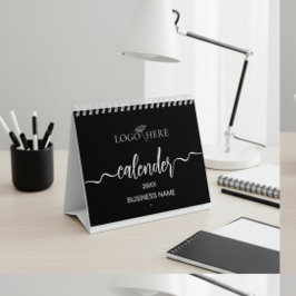 Lägg till logotypen Svart och vit minimalist Kalender