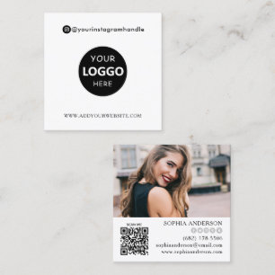 lägg till logotypens bild QR-kod Modern social-med Fyrkantigt Visitkort