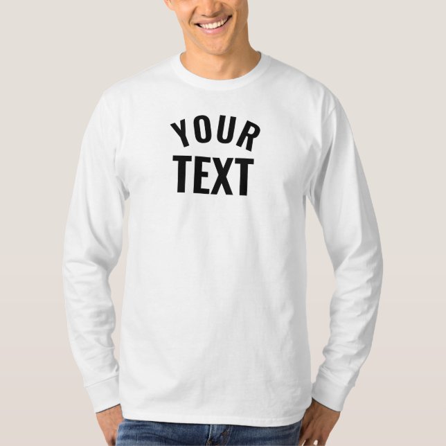 Lägg till Manarna Text Namn Basic-Långärmad T Shirt (Framsida)
