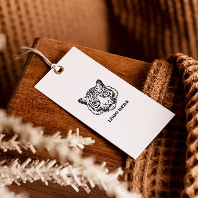 Lägg till Märkre för vit minimal Logotyp Visitkort (Add Your Logo White Minimalist Hang Tag)