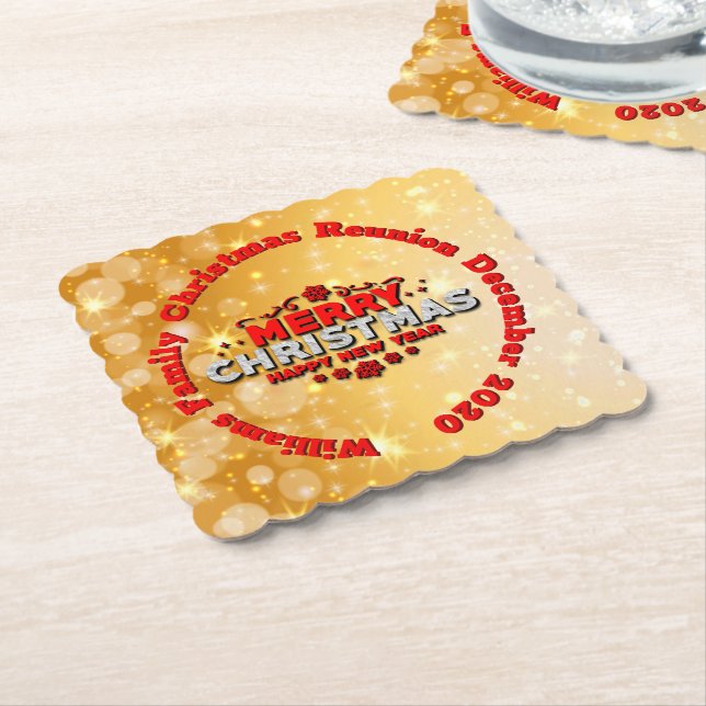 Lägg till matchande God jul för Namn Underlägg Papper (Vinklad)