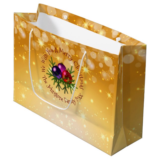 Lägg till matchande jul i Namn på Guld Large Gift  (Framsidan Vinklad)