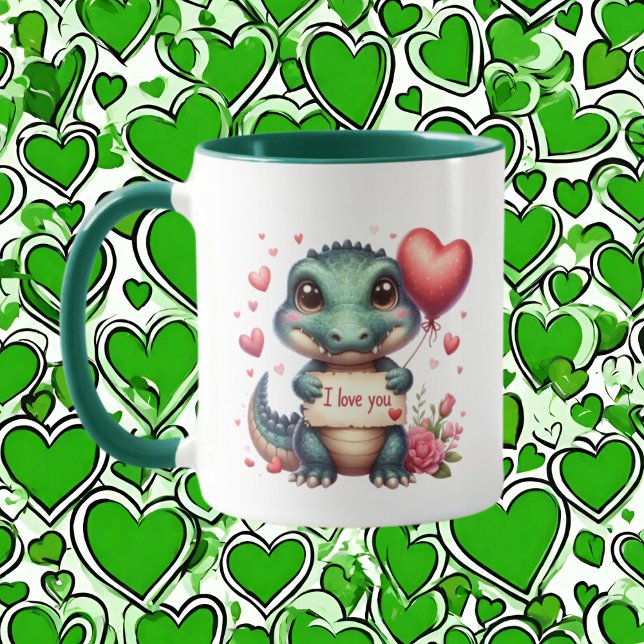 Lägg till meddelande för Cute Alligator Mugg (Skapare uppladdad)