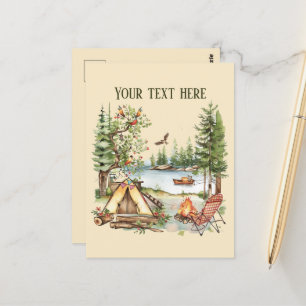 Lägg till meddelande för Cute Camping älskare Vykort