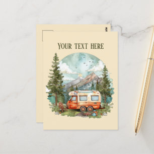 Lägg till meddelande för Cute Camping älskare Vykort