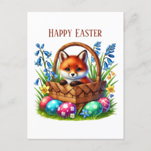 Lägg till meddelande för Cute Glad påsk fox