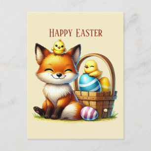Lägg till meddelande för Cute Glad påsk fox