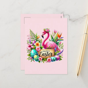 Lägg till meddelande för Cute Glad påsk rosa flami