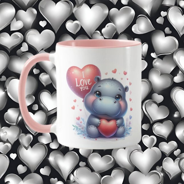 Lägg till meddelande för Cute hippo Mugg (Skapare uppladdad)