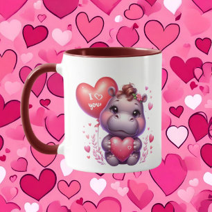 Lägg till meddelande för Cute hippo Mugg