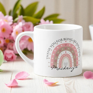 Lägg till meddelande och Namn i personlig Rainbow Espressomugg
