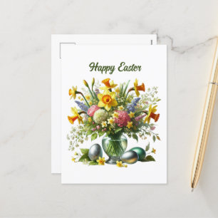 Lägg till meddelande om Cute Glad påsk-blommor