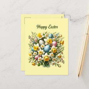 Lägg till meddelande om Cute Glad påsk-blommor