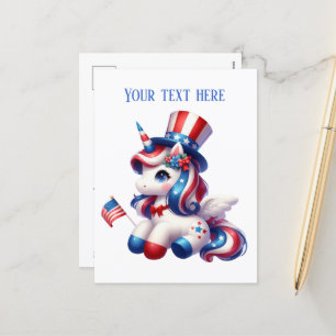 Lägg till meddelande om Cute patriotic Unicorn