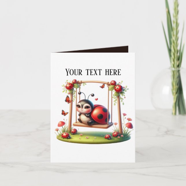 Lägg till meddelande om Cute swinging cart ladybug (Framsida)