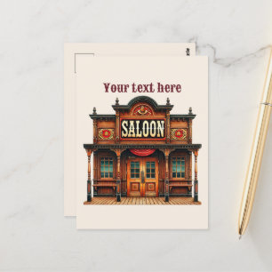Lägg till meddelande om Western saloon för coola Vykort