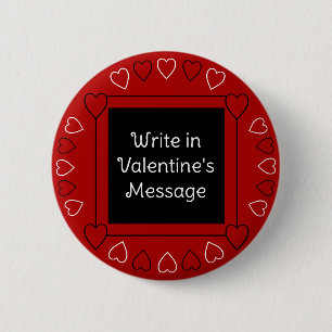 Lägg till meddelande till rött i Cute Valentines D Knapp