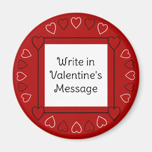 Lägg till meddelande till rött i Cute Valentines D Magnet