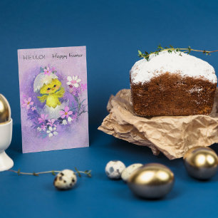 Lägg till meddelandekort för chicken Cute retro vi Julkort