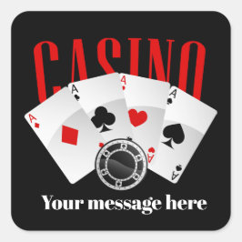 Lägg till meddelandet party-dekal fyrkantigt klistermärke