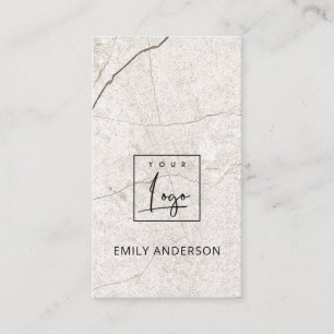 LÄGG TILL MINIMAL LOGOTYP BEIGE MARBLE STONE STRU VISITKORT