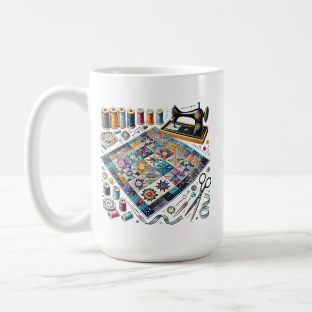 Lägg till monogram för älskare som sys med kute kaffemugg (Vänster)