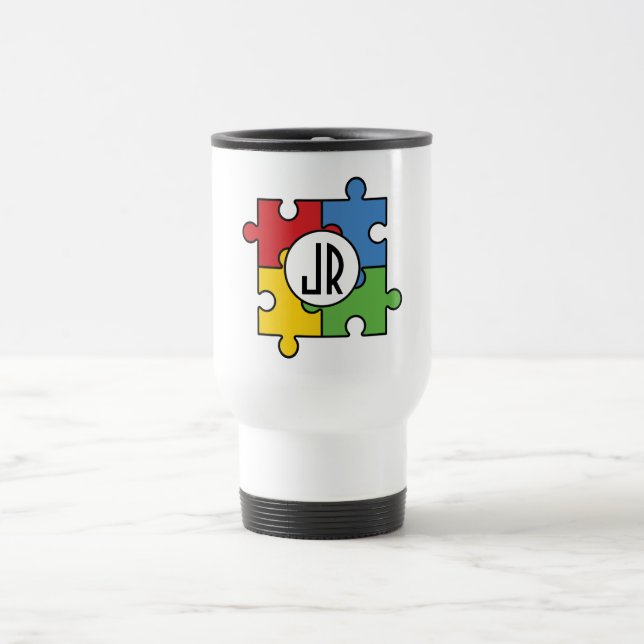 Lägg till Monogram Travel/kommuter Mugg (Center)