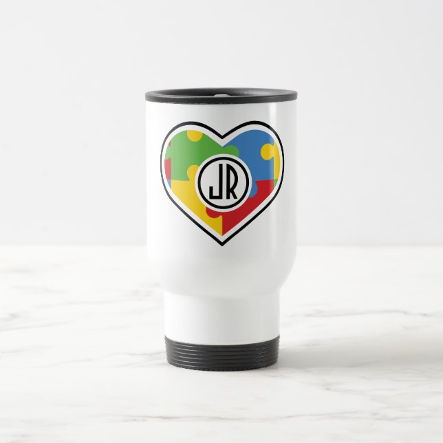 Lägg till Monogram Travel/kommuter Mugg (Center)