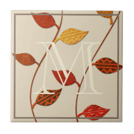 Lägg till Monogrampanelen med Löven Fall Palette Kakelplatta