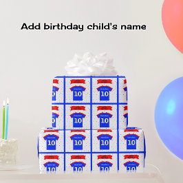 Lägg till namn 10-årsdagars t-shirt presentpapper