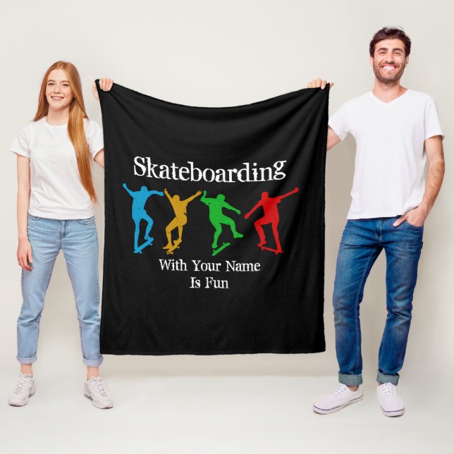 Lägg till Namn Ändra all textSkateboarding Figurer Fleecefilt (På plats)