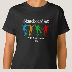 Lägg till Namn Ändra all textSkateboarding Figurer T Shirt