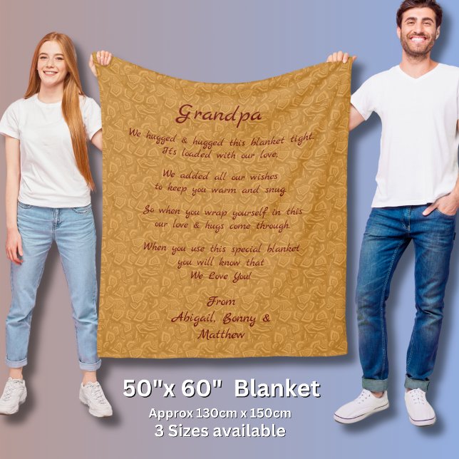 Lägg till Namn, ändra ALLA texter som vi har skada Fleecefilt (Skapare uppladdad)