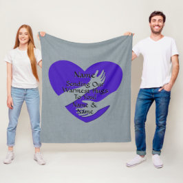 Lägg till Namn Ändra allt texthjärta som skickar v Fleecefilt