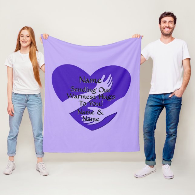 Lägg till Namn Ändra allt texthjärta som skickar v Fleecefilt (På plats)